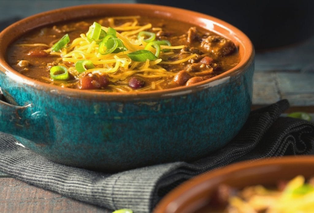 rotel chili in a bowl