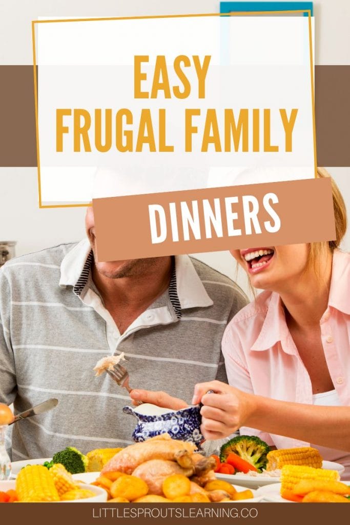 family dinner at the table-Easy Frugal Family Dinners