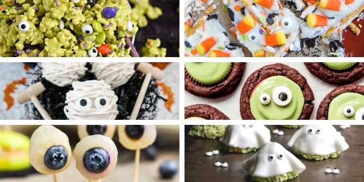 collage of halloween snacks