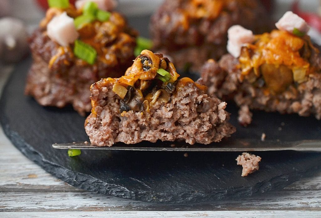 fully loaded burger bowls on a plate