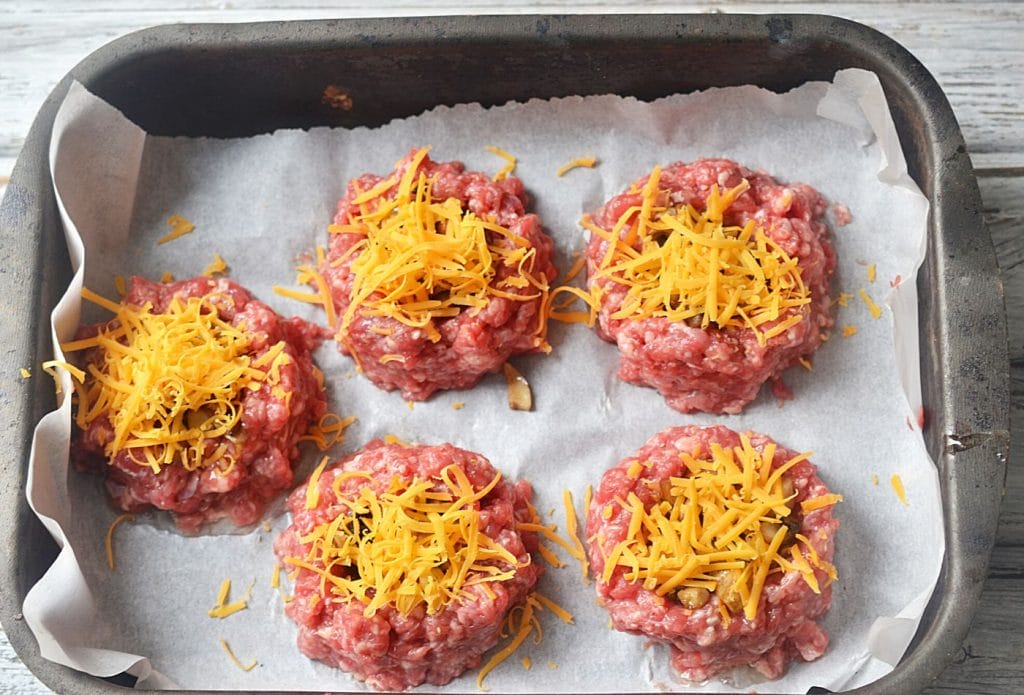 burger bowls formed and filled, ready to go in the oven