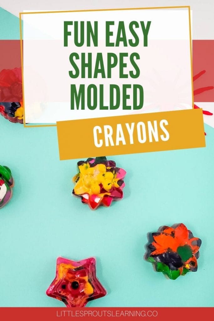 shapes molded crayons on a paper