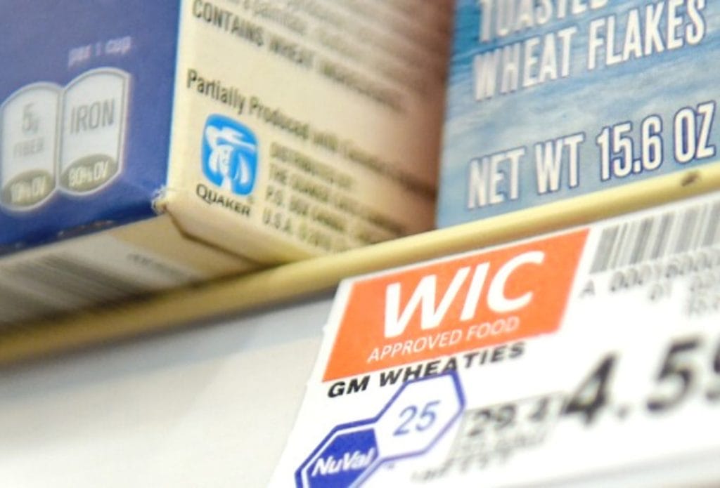 WIC Label on the grocery store shelf