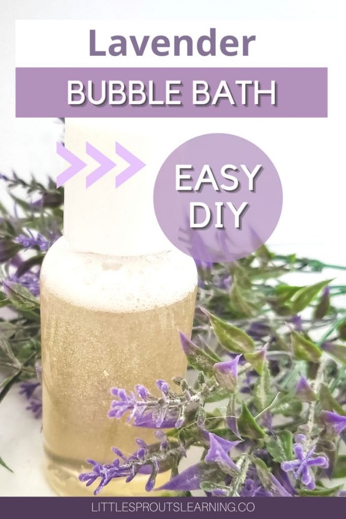 DIY lavender bubble bath on the table