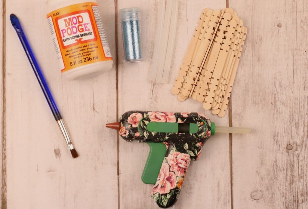 supplies for making snowflake ornaments