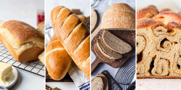 a collage of gorgeous homemade breads