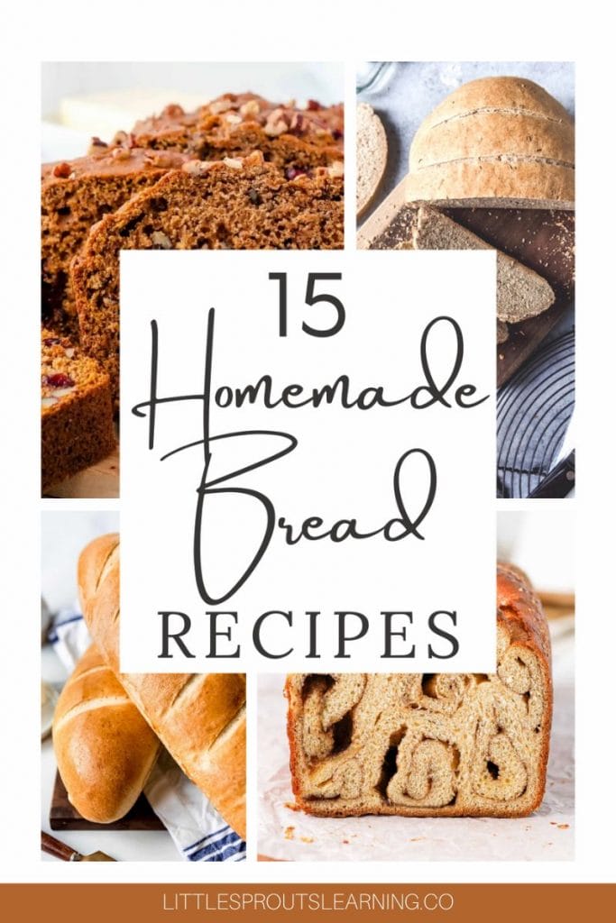 15 homemade bread recipes in a collage