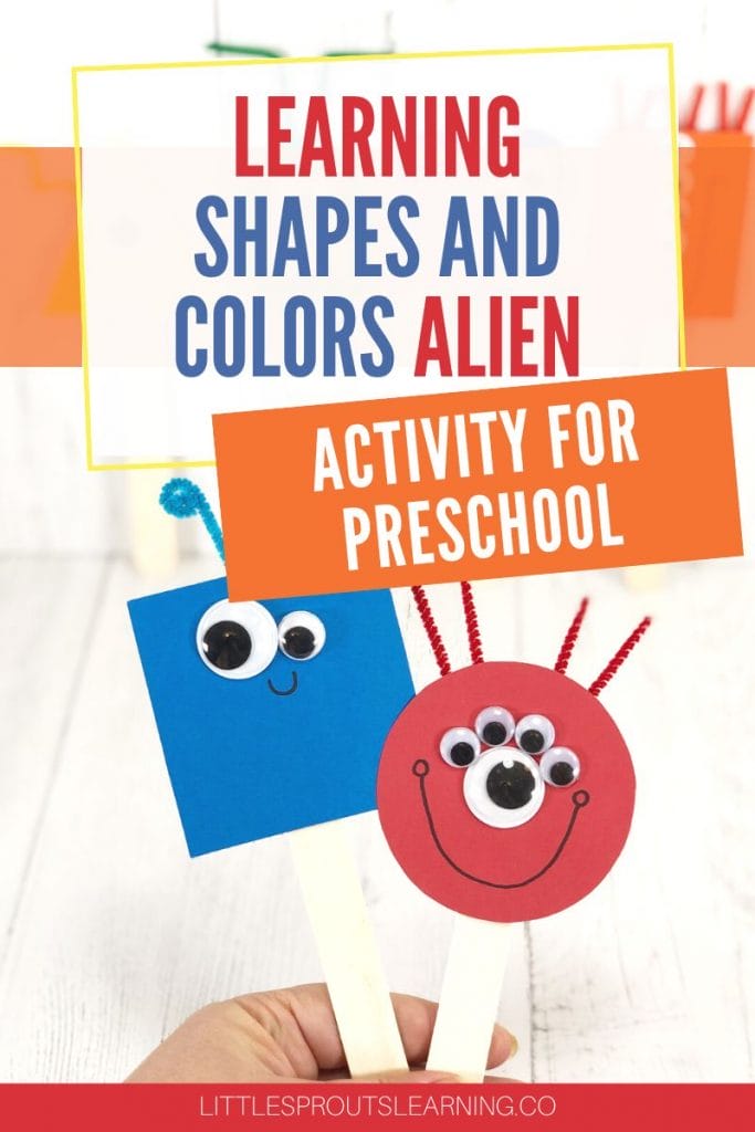 Learning shapes and colors alien activity for preschool 