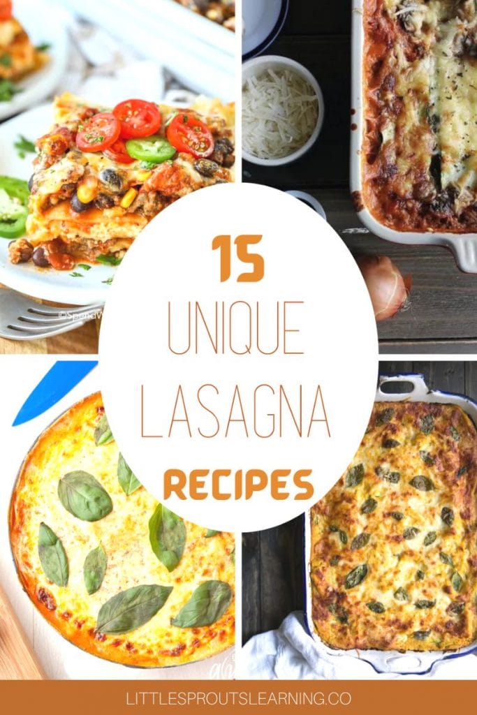 collage of lasagna, 15 unique lasagna recipes