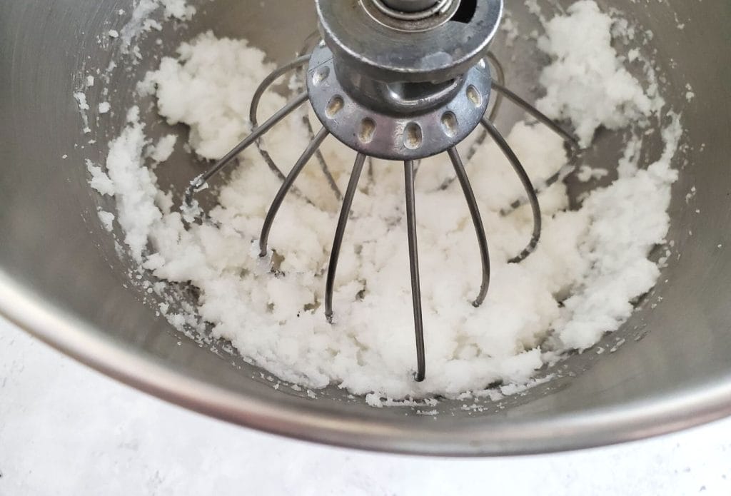 a mixer whipping sugar scrub