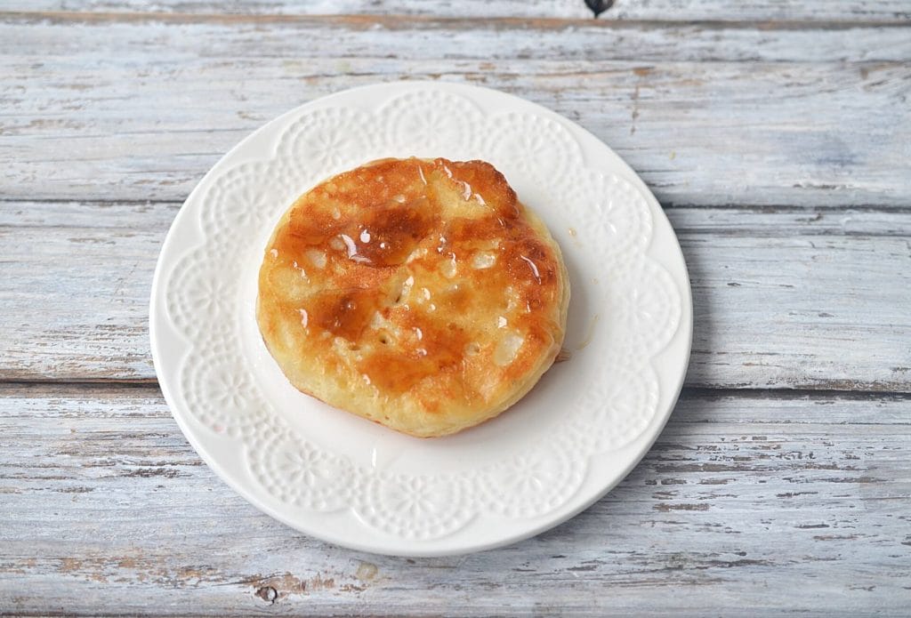 a pancake with syrup spread on