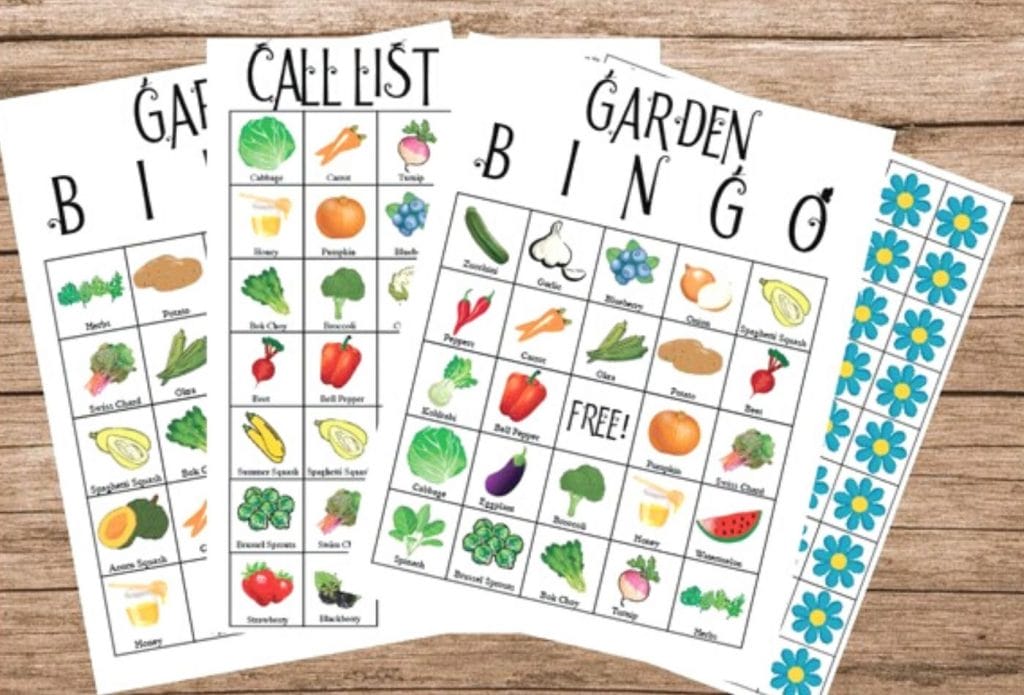 Garden bingo printable game