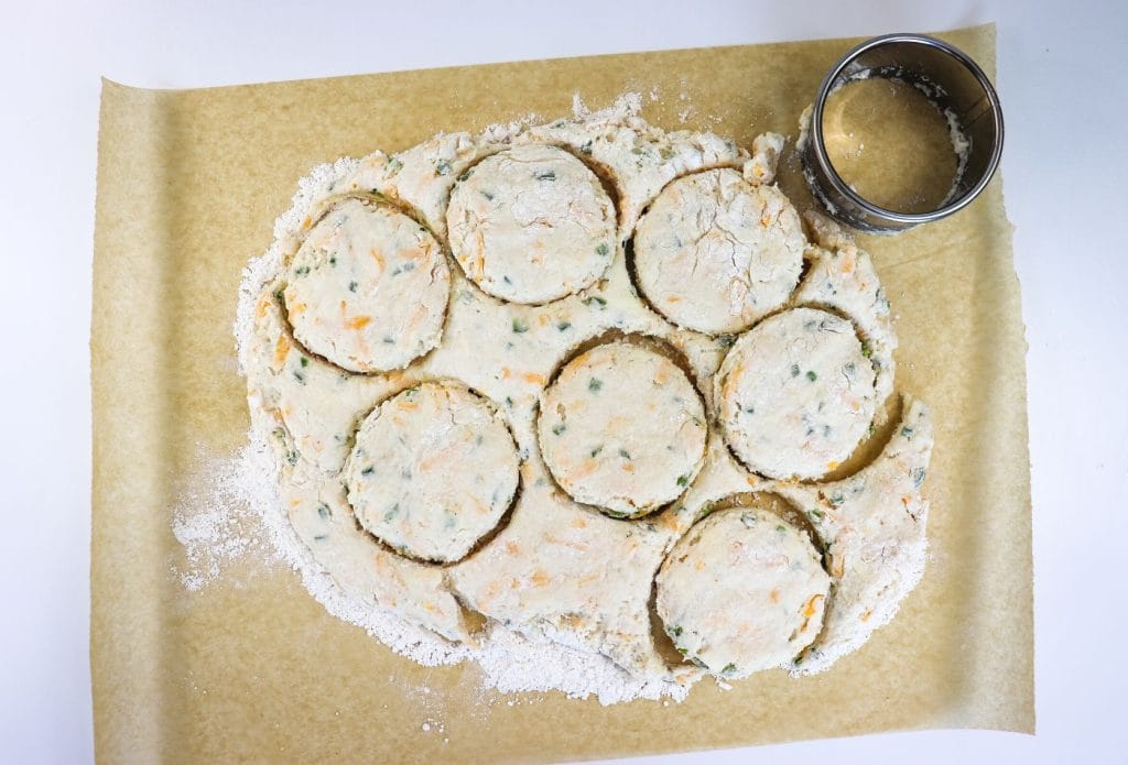 biscuits cut on a parchment