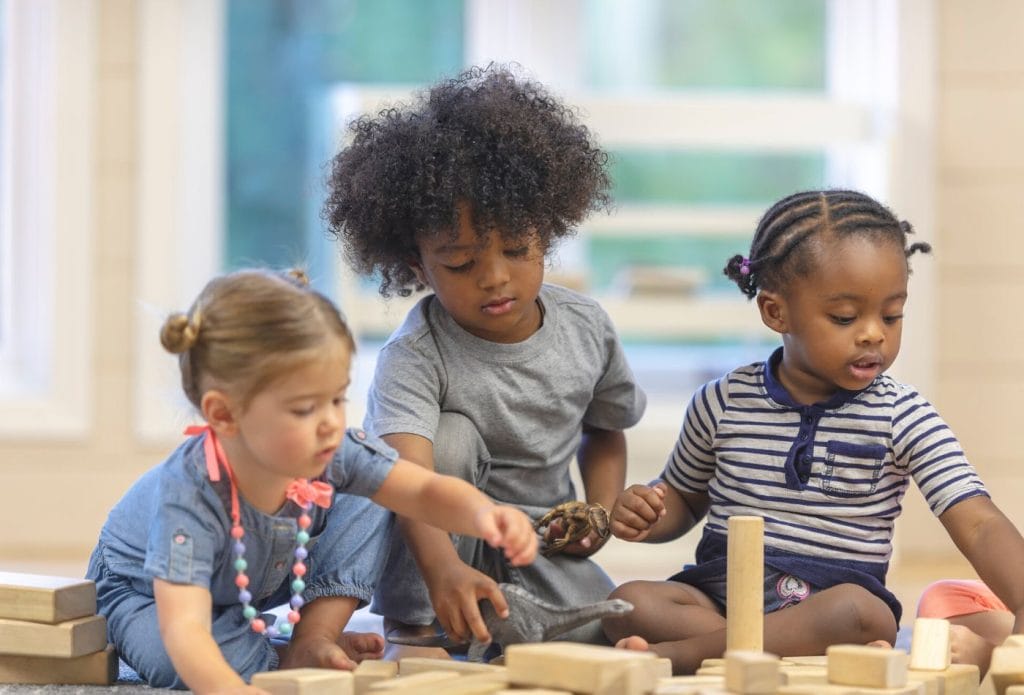 kids playing with blocks