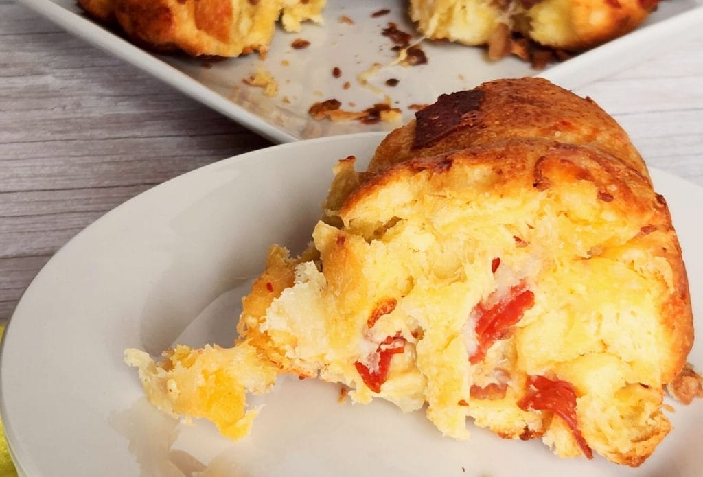 pepperoni monkey bread on a plate