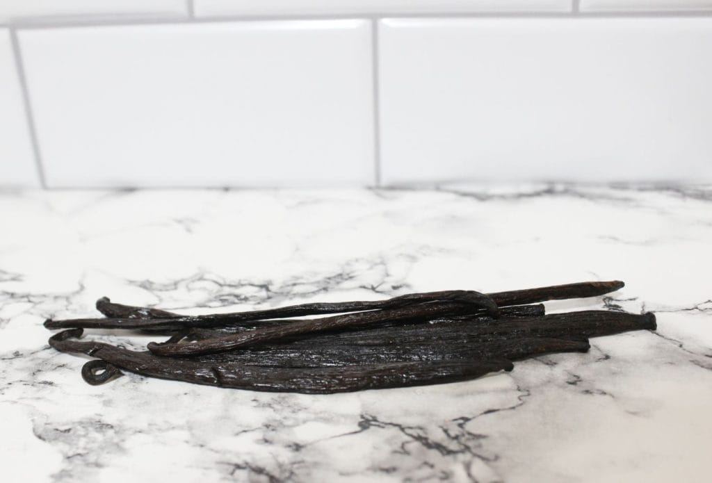 vanilla beans on the counter top