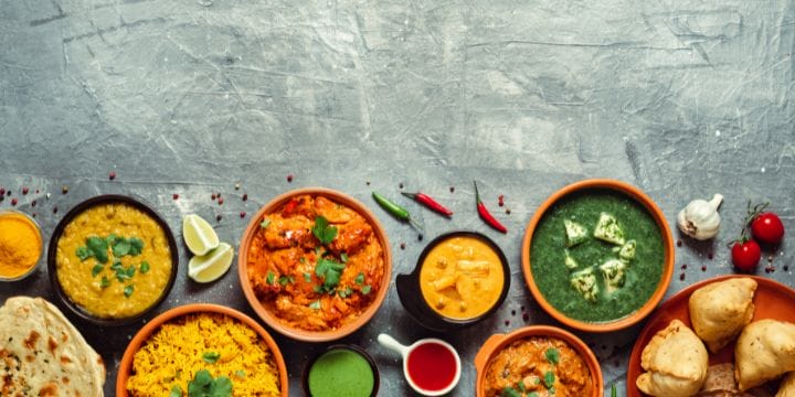 spicy dishes linked up on a table