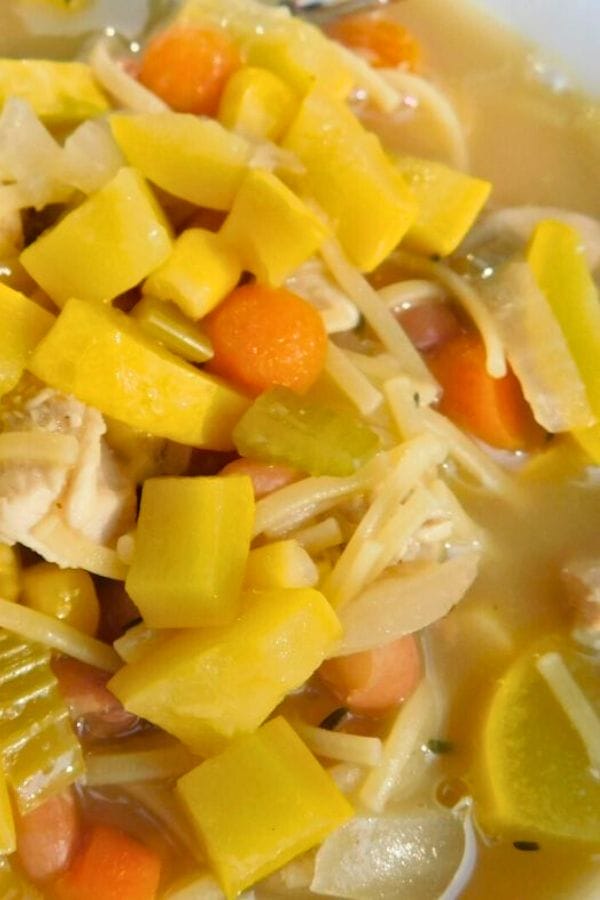 summer squash soup in a bowl