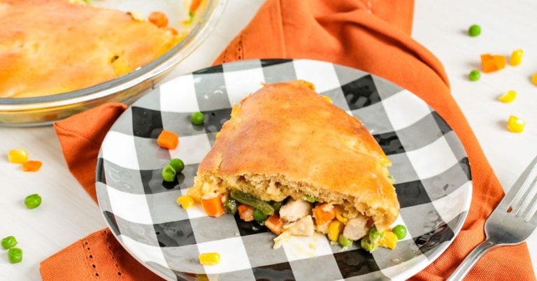 leftover turkey pot pie on a plate