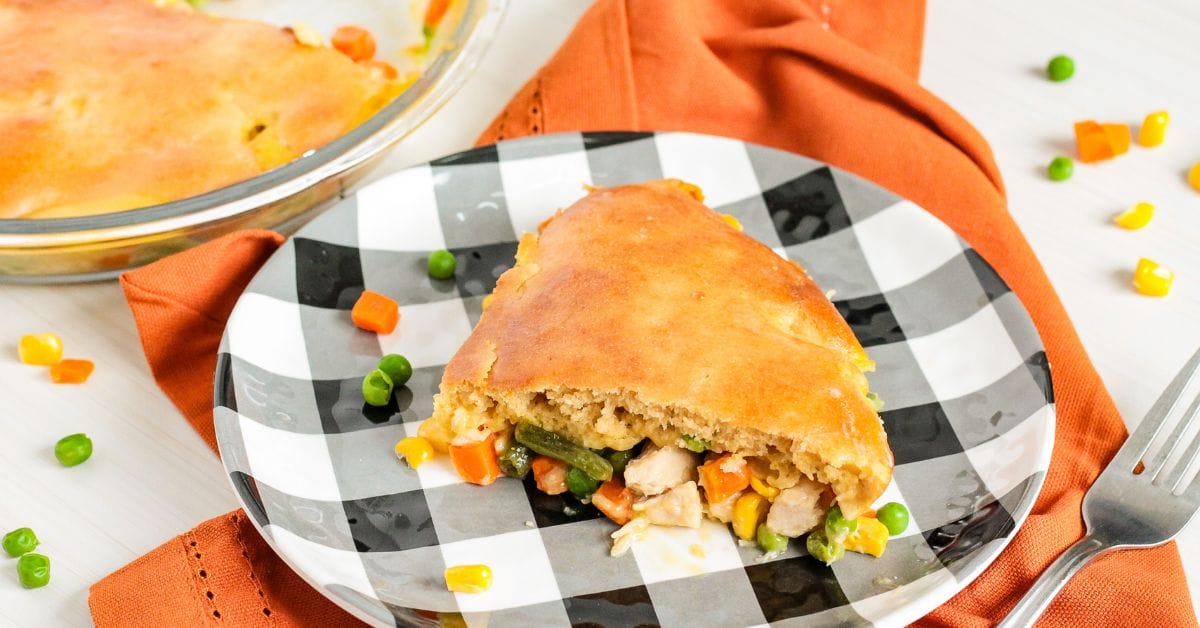 leftover turkey pot pie on a plate