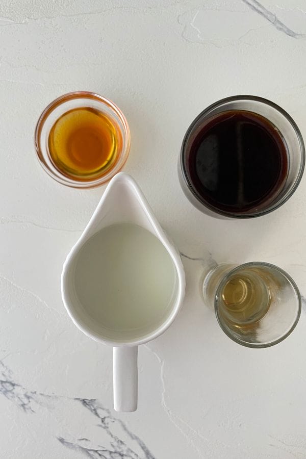 ingredients for lavender lemon latte