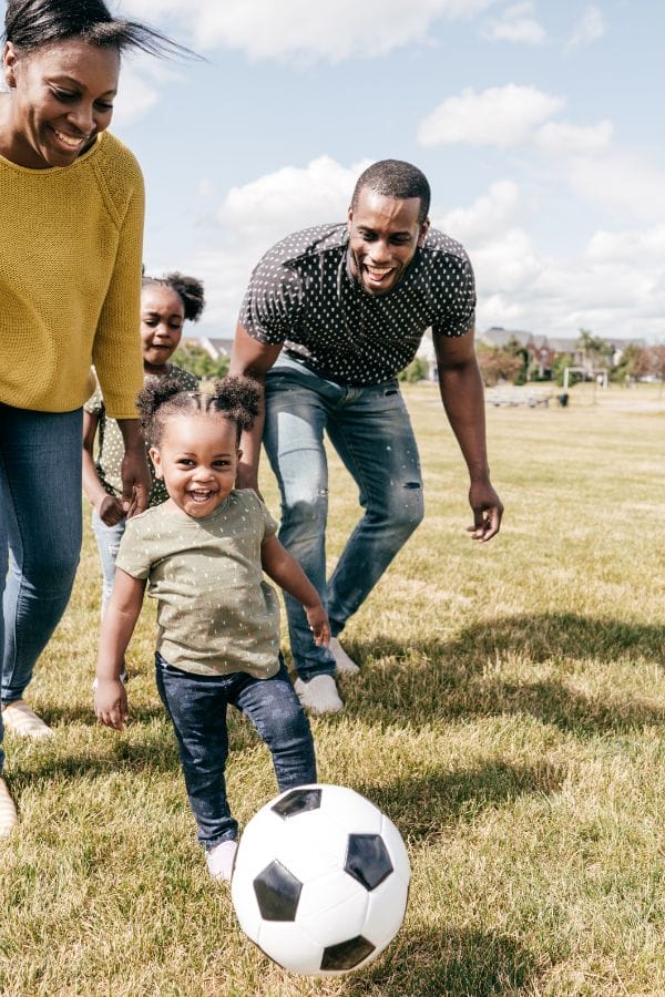 parents engaged with a child's activity.