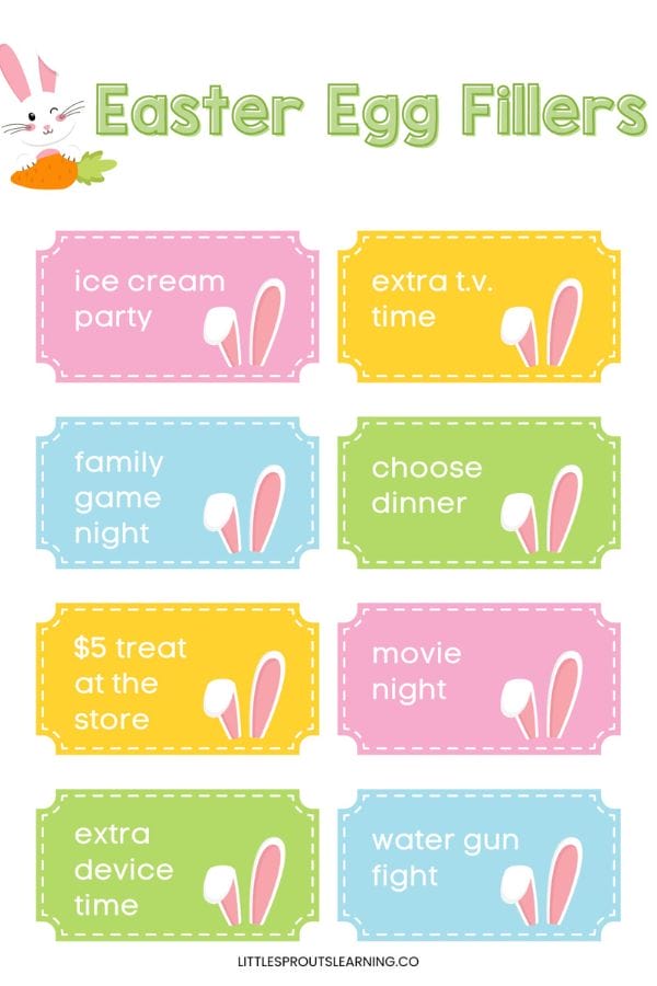 8 more non candy easter egg stuffers coupons on a sheet