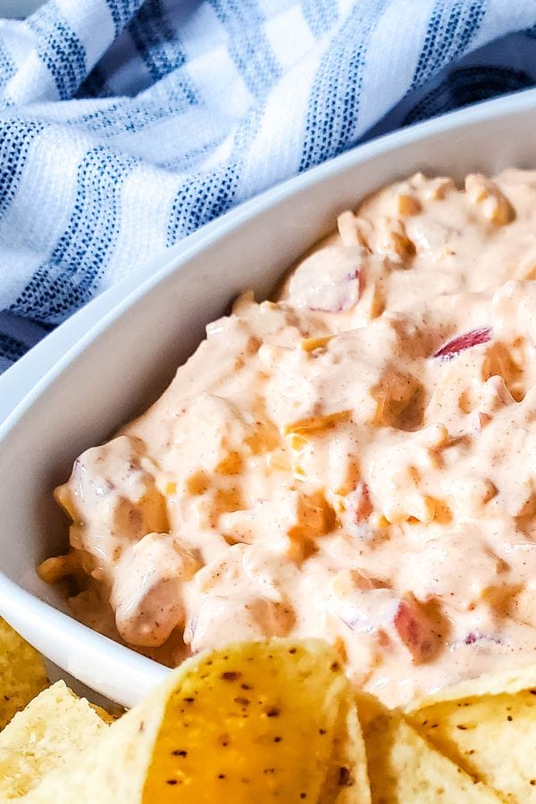 close up of boat dip in a bowl