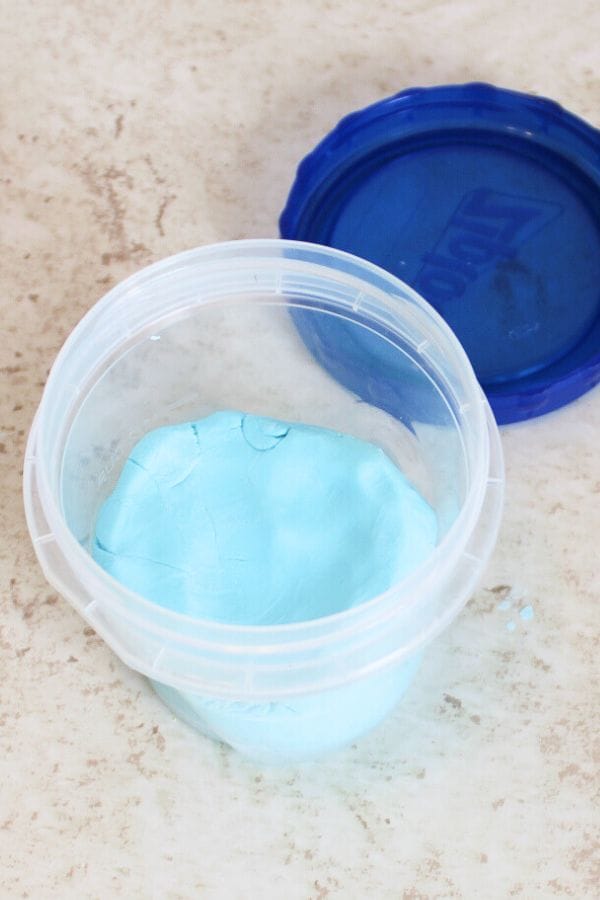 a container of cloud dough