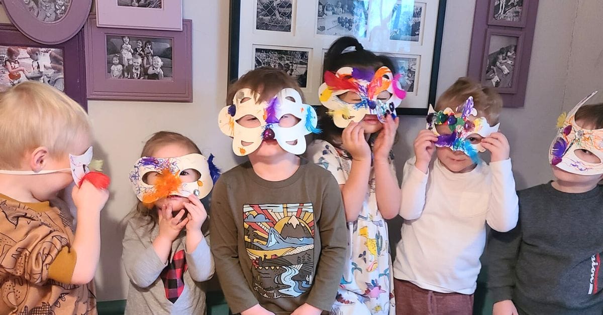 toddlers wearing masks
