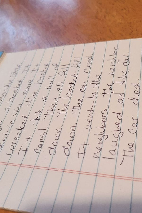 a story that toddlers wrote as a group