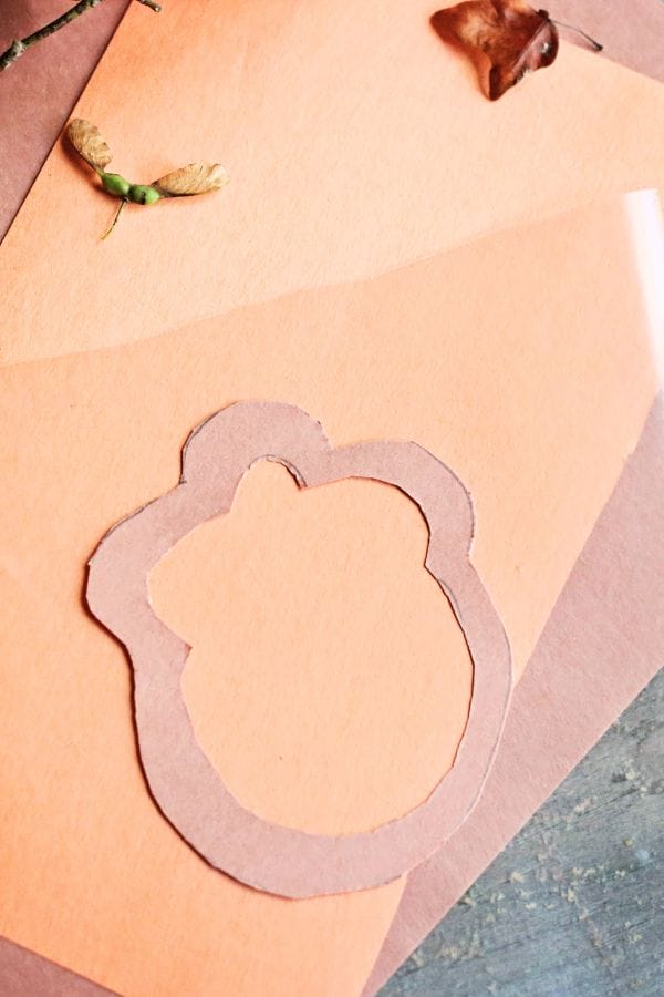 an acorn cut out of construction paper