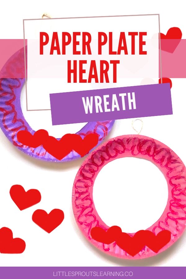 Paper plate heart wreath for Valentine's day