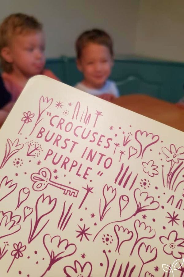 Kids reading "the Secret Garden" baby lit primer on flowers