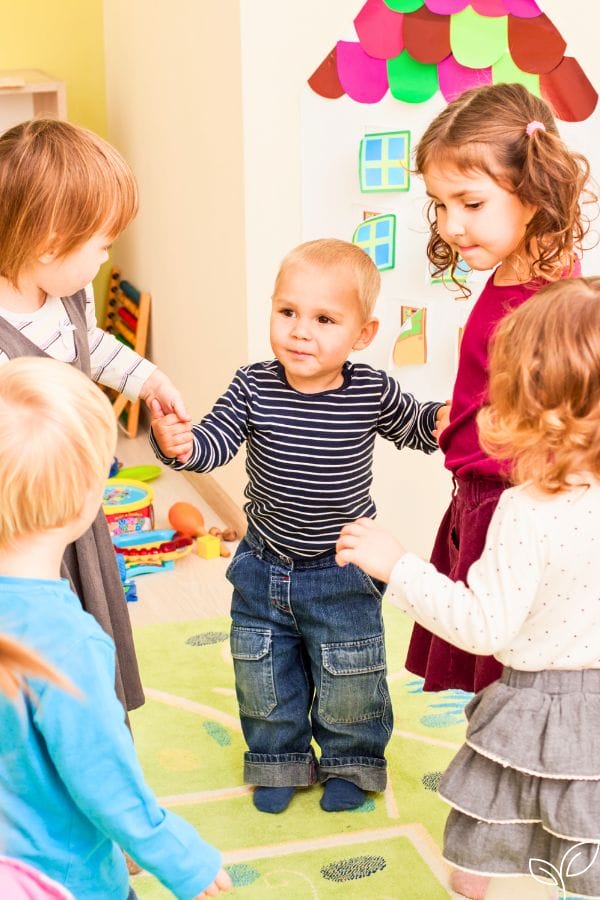 daycare kids playing a game together