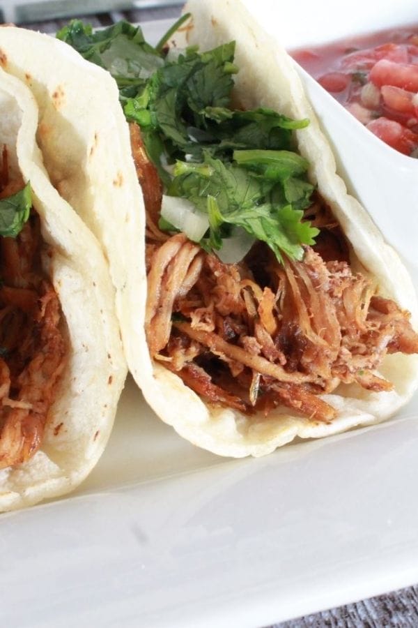 leftover pork tacos on a plate