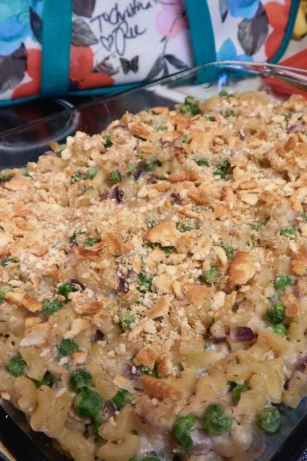tuna casserole on the stove