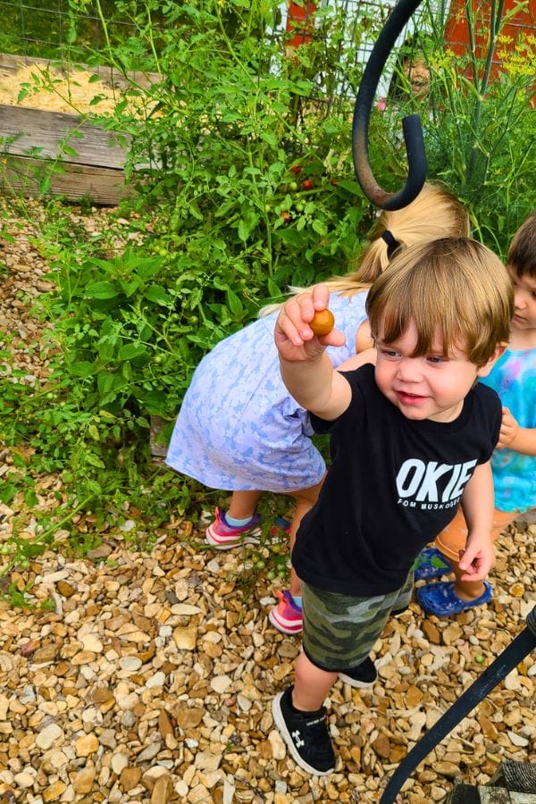 children working in the garden like anne shirley
