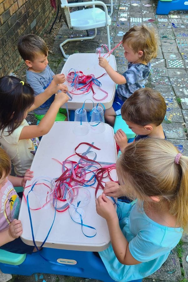 kids making "Wuthering Heights" wind socks