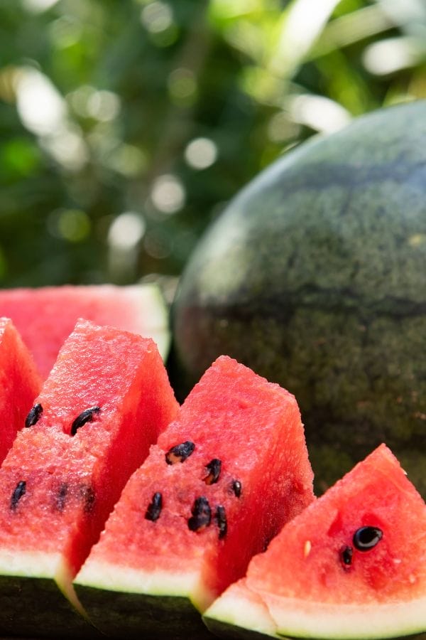 slices of watermelon on the table