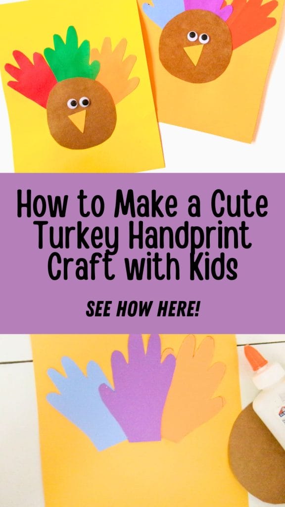 how to make a cute turkey handprint craft with kids. See how here
