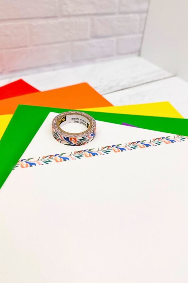 washi tape on a canvas for painting