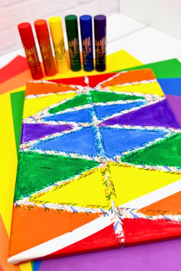 washi tape resist art with paint